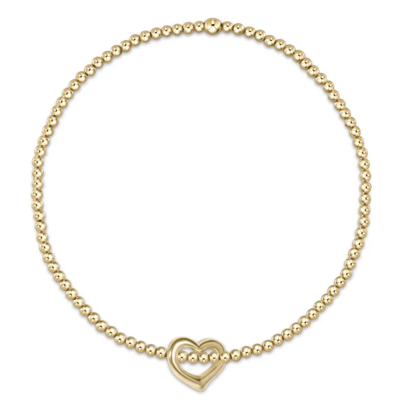 enewton egirl Classic Gold 2.5mm Bead Bracelet - Love Gold Charm