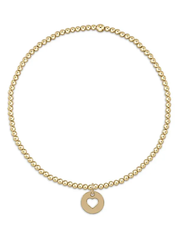 enewton egirl Classic Gold 2mm Bead Bracelet - Love Small Gold Disc