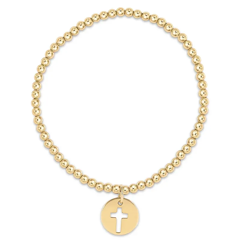 enewton egirl Classic Gold 3mm Bead Bracelet - Blessed Gold Disc