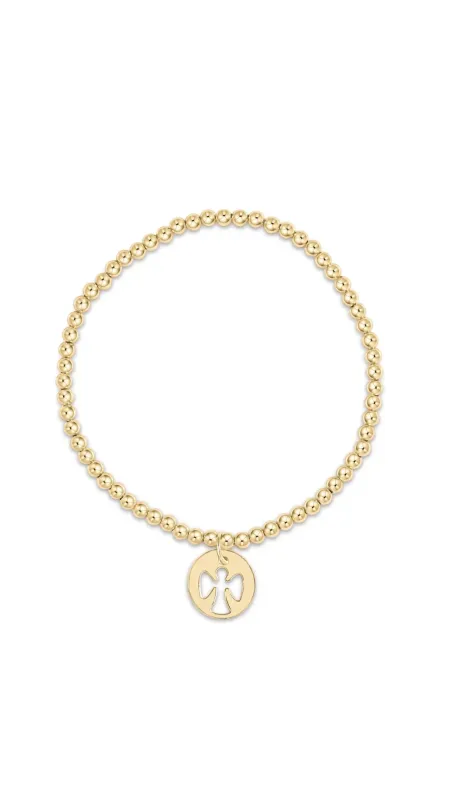 enewton egirl Classic Gold 3mm Bead Bracelet - Guardian Angel Gold Disc