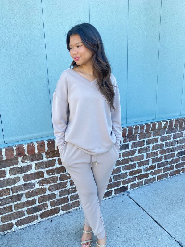 Mary Square Hazel Pant Set - Mink