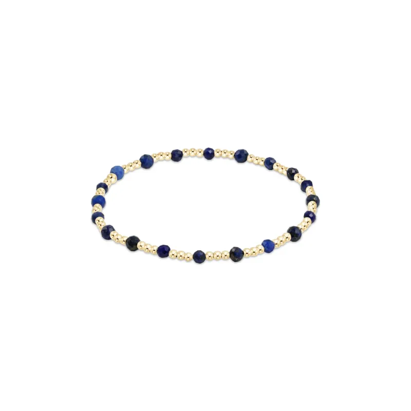 enewton egirl Gemstone Gold Sincerity Pattern 3mm Bead Bracelet - Lapis