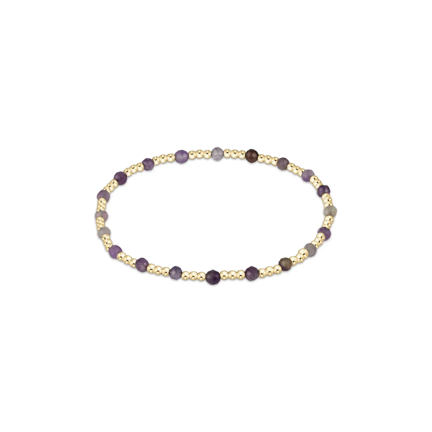 enewton egirl Gemstone Gold Sincerity Pattern 3mm Bead Bracelet - Amethyst