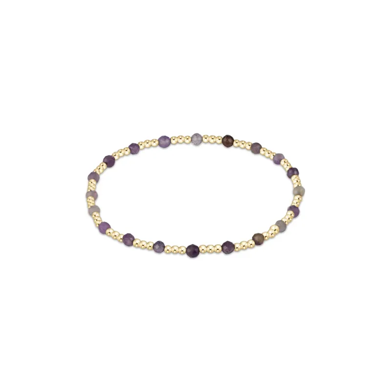enewton egirl Gemstone Gold Sincerity Pattern 3mm Bead Bracelet - Amethyst