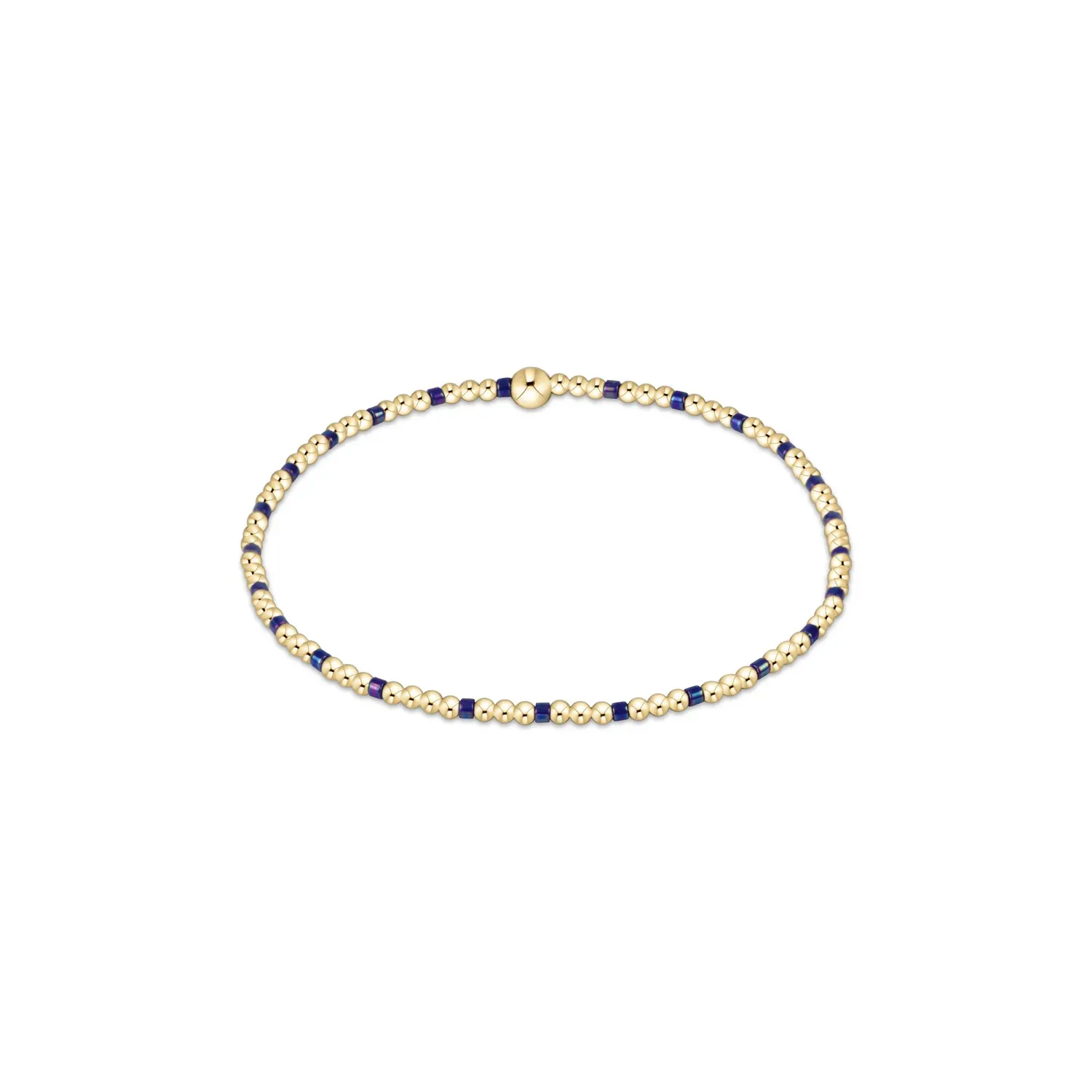 enewton egirl Hope Sincerity Pattern 2mm Bead Bracelet - Blue Metallic
