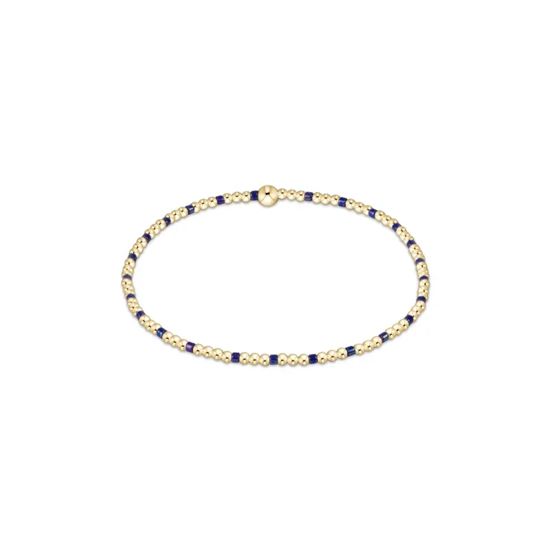 enewton egirl Hope Sincerity Pattern 2mm Bead Bracelet - Blue Metallic