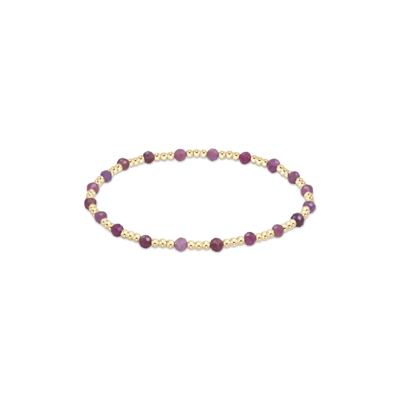 enewton egirl Gemstone Gold Sincerity Pattern 3mm Bead Bracelet - Ruby