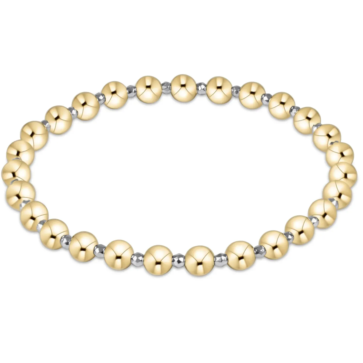 enewton Extends - Bright Silver Faceted Hematite Grateful Pattern 5mm Bead Bracelet