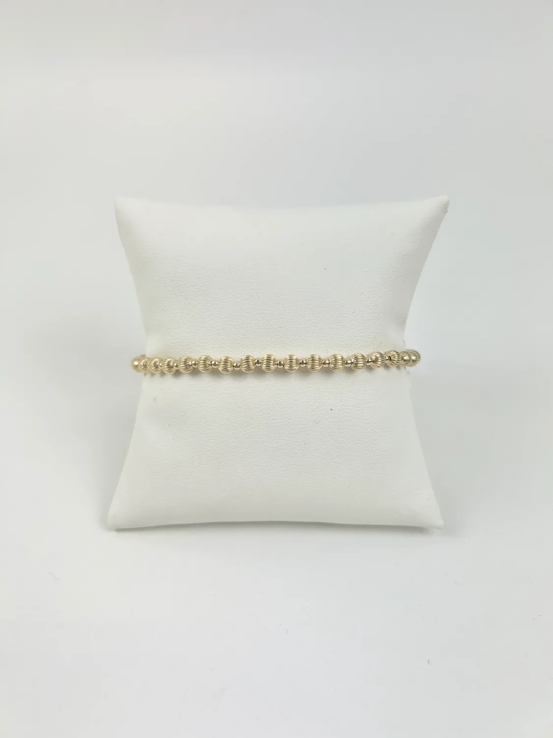 enewton Extends - Dignity Grateful Pattern 4mm Bead Bracelet - Gold