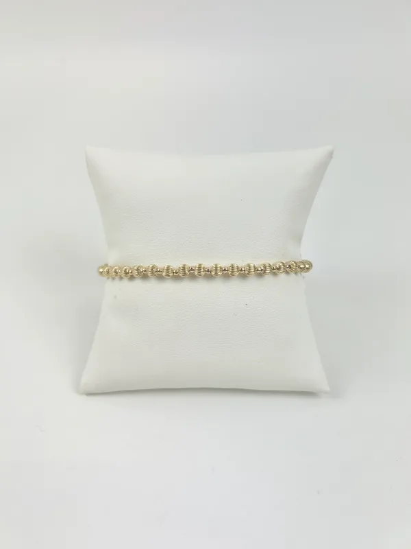 enewton Extends - Dignity Grateful Pattern 4mm Bead Bracelet - Gold