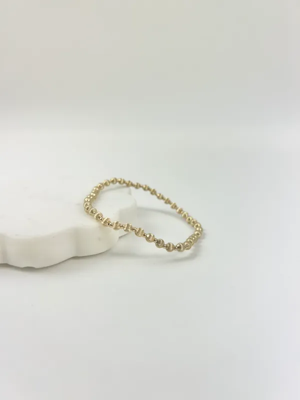 enewton Extends - Dignity Grateful Pattern 4mm Bead Bracelet - Gold