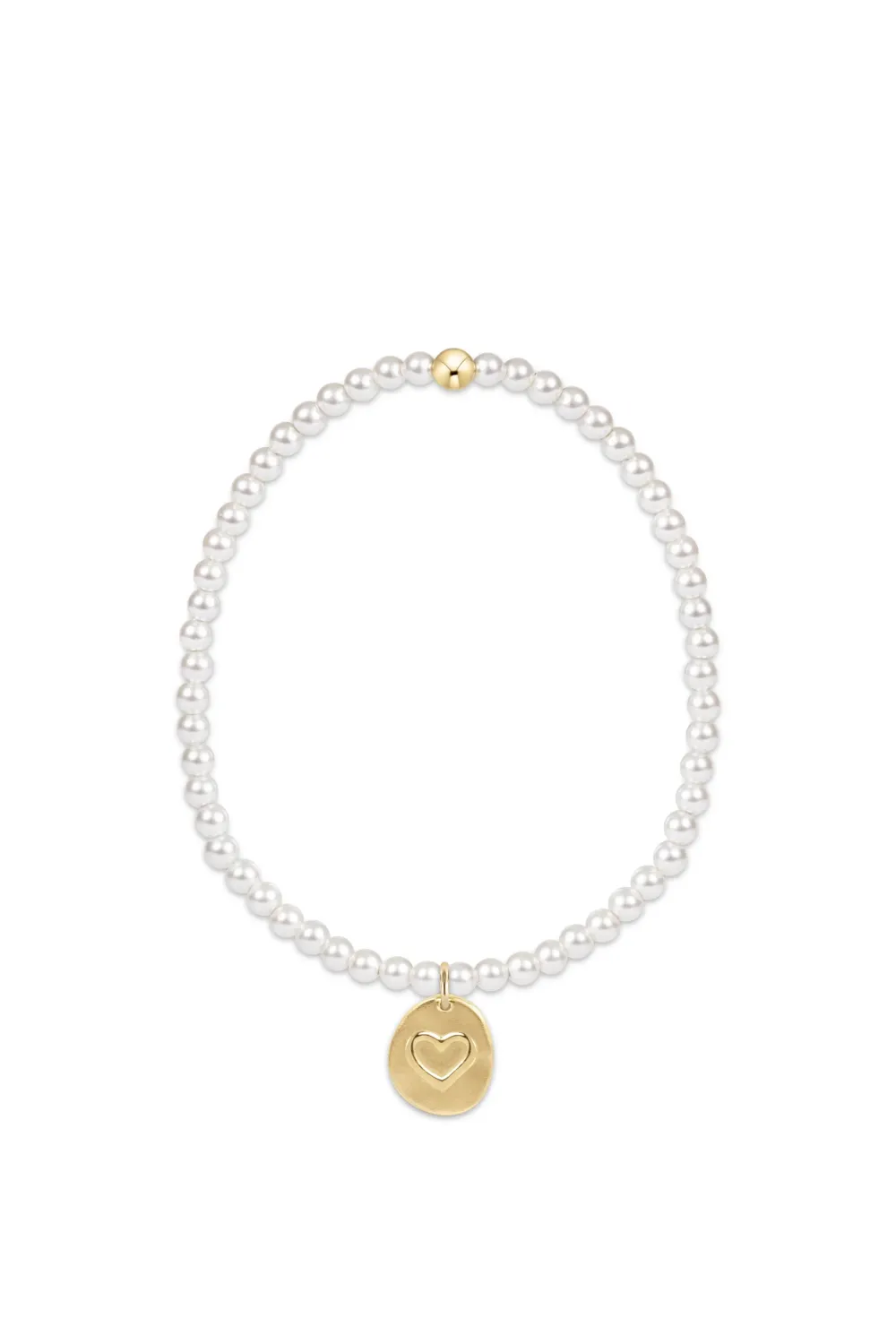 enewton Classic Pearl 3mm Bead Bracelet - Inspire Small Gold Charm
