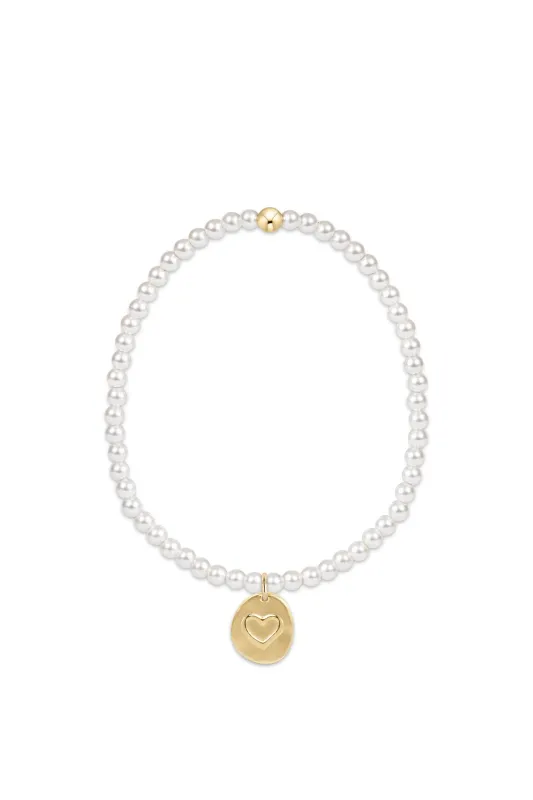 enewton Classic Pearl 3mm Bead Bracelet - Inspire Small Gold Charm