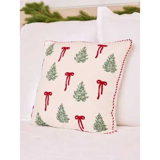 Mary Square Christmas Bows Square Pillow 
