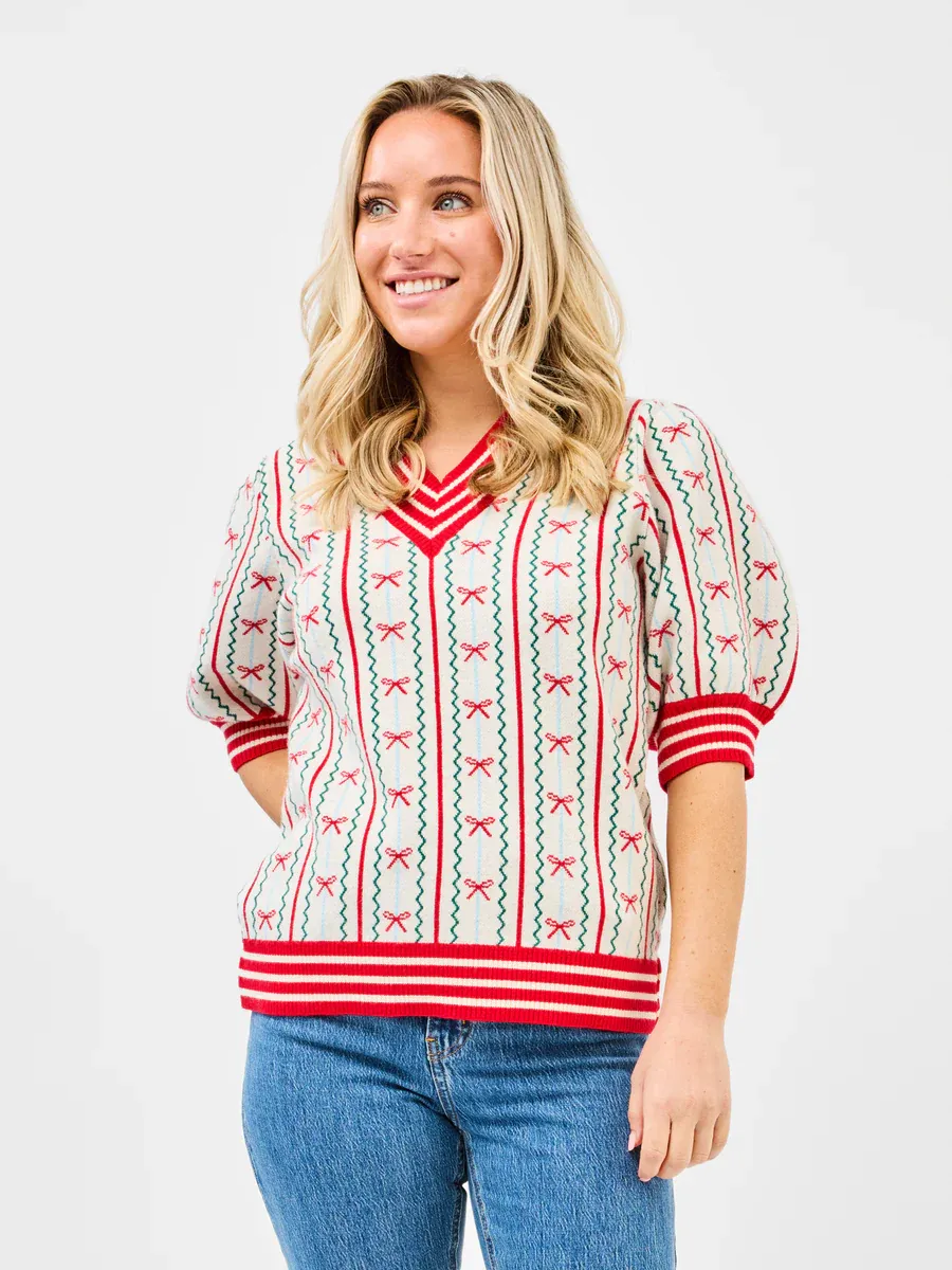 Mary Square In A Bow - Ivory Faith Sweater