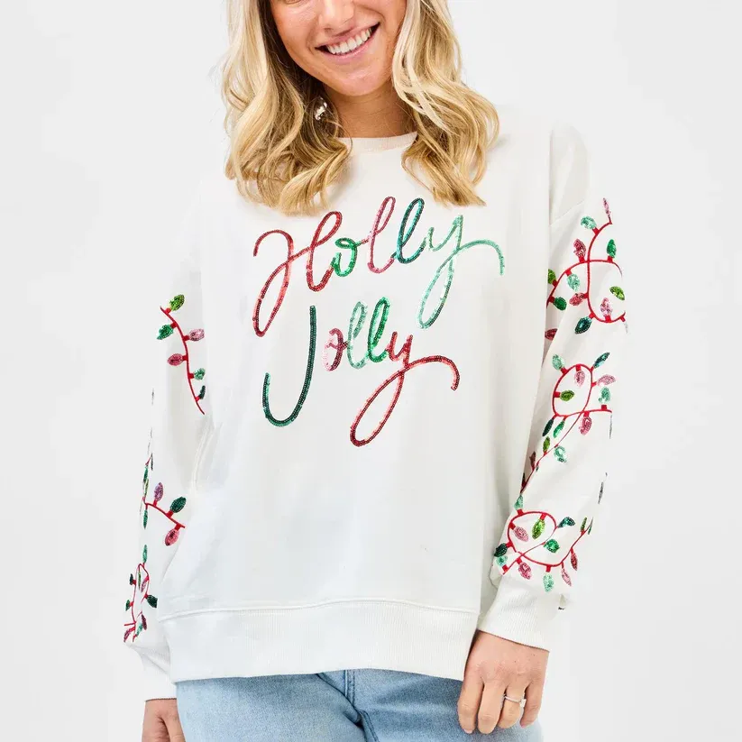 Mary Square Holly Jolly Lights Sarah Sweatshirt