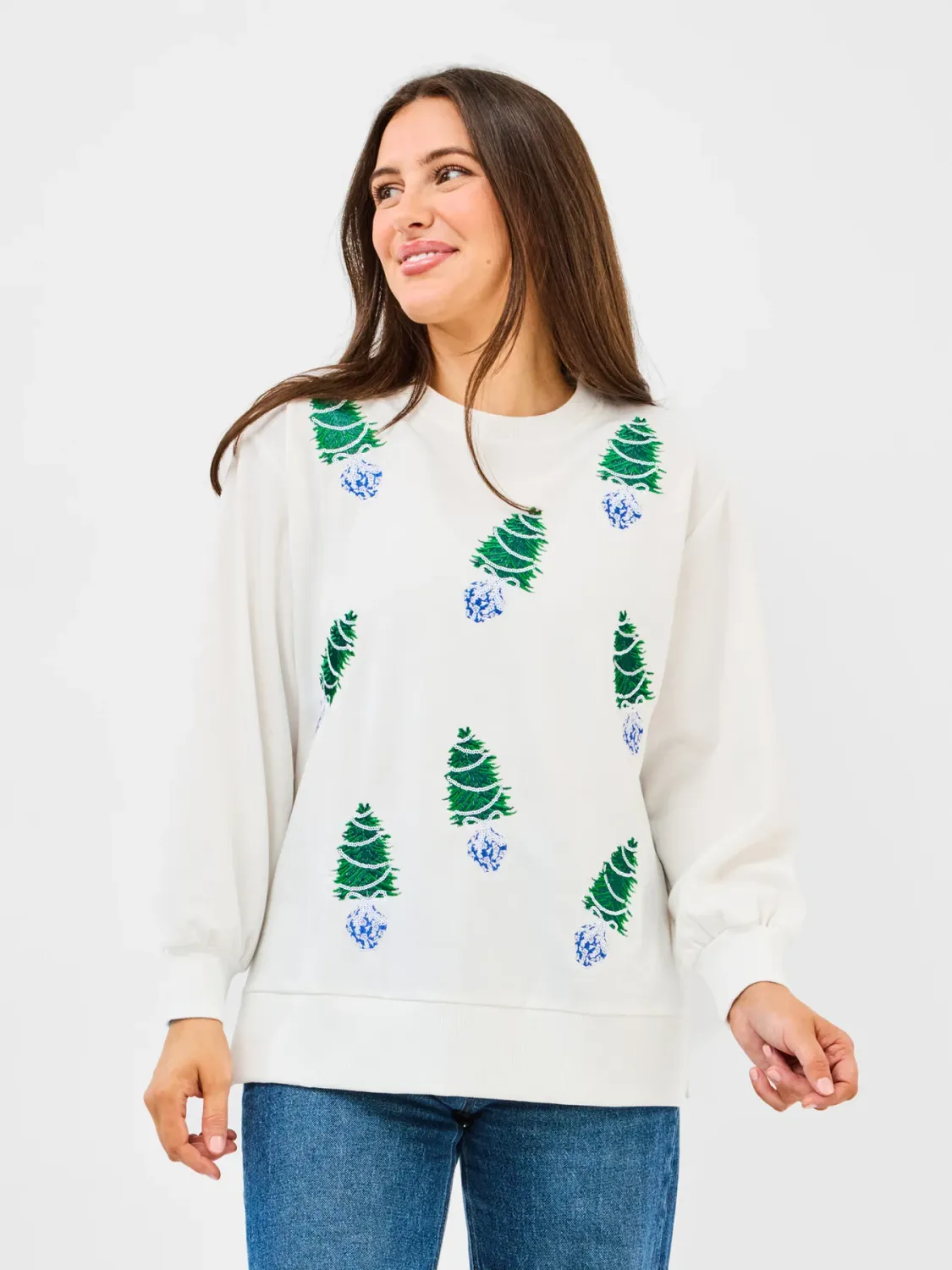 Mary Square Blue Trees Lakelyn Sweatshirt