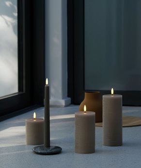 Uyuni LED Pillar Candle w/Shoulder, Smooth
