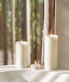 Uyuni LED Pillar Candle w/Shoulder, Smooth