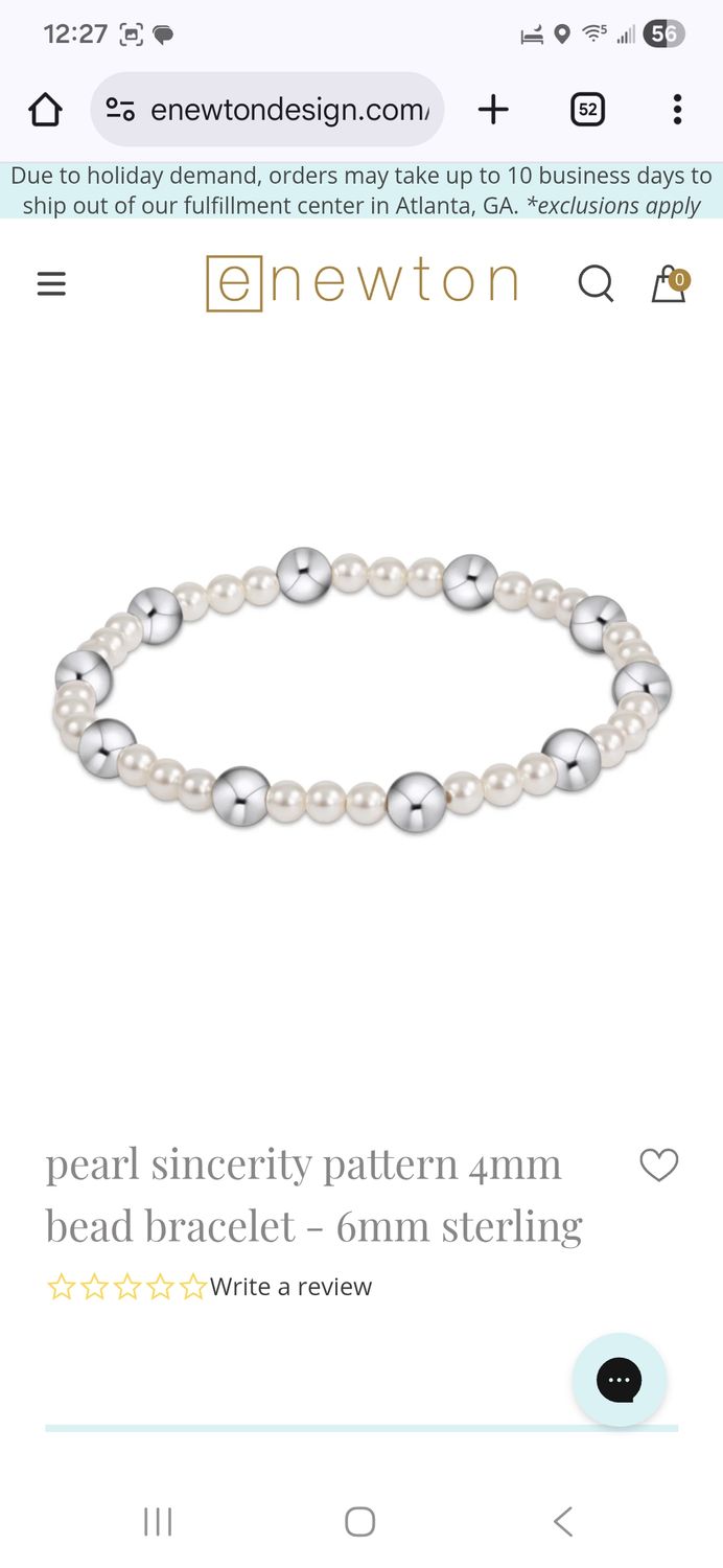 enewton Pearl Sincerity Pattern 4mm Bead Bracelet - 6mm Sterling