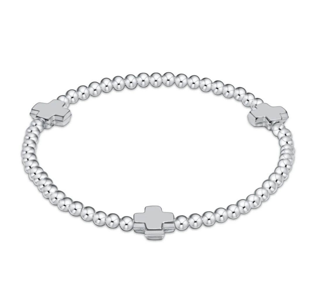 enewton Extends - Signature Cross Sterling Pattern 3mm Bead Bracelet - Sterling
