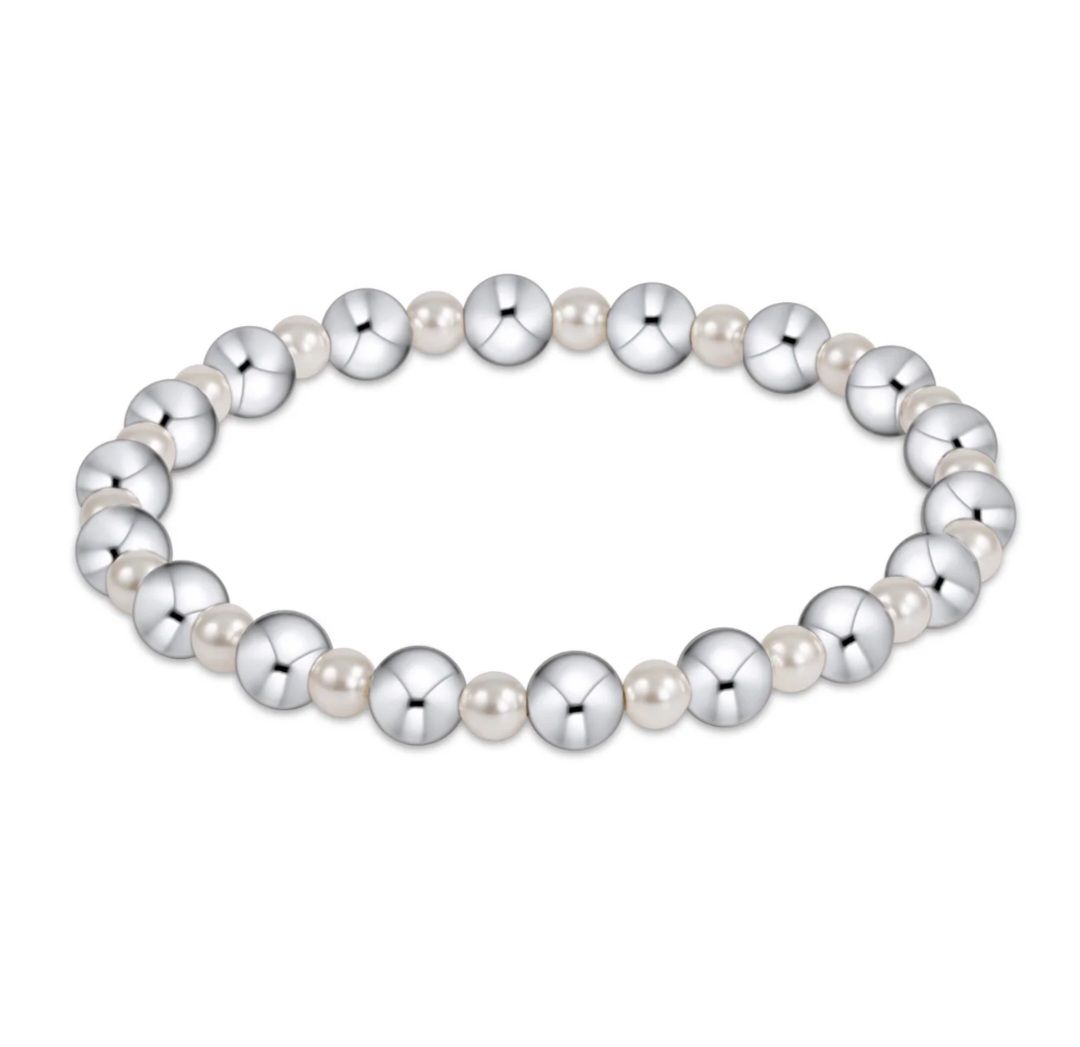 enewton Pearl Grateful Pattern 4mm Bead Bracelet - 6mm Sterling