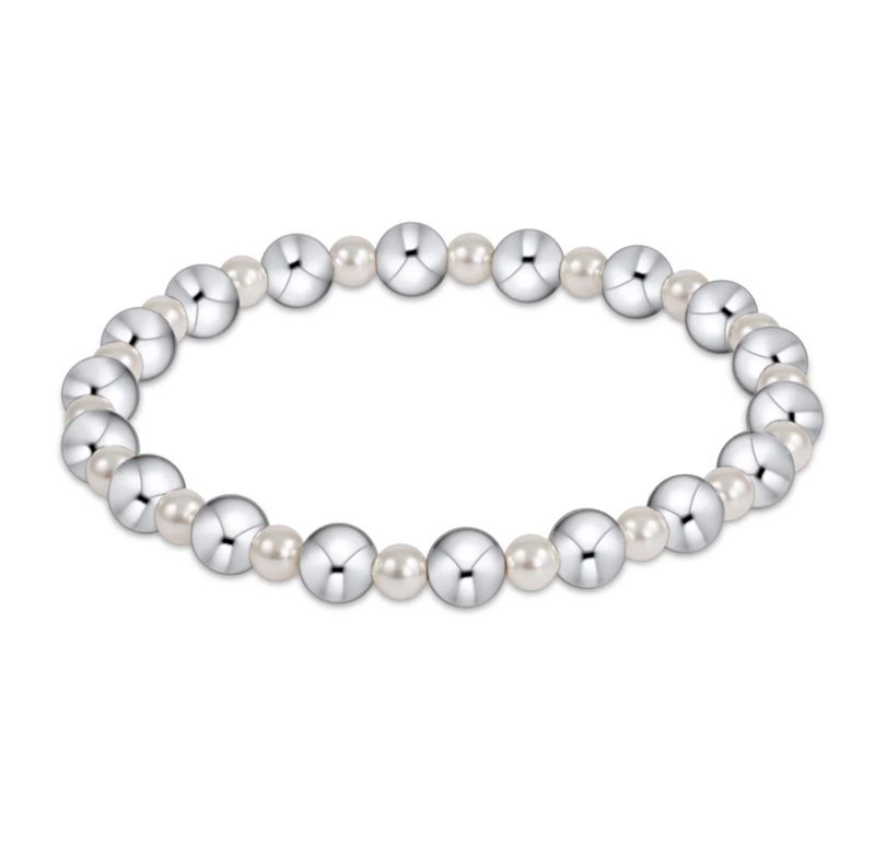 enewton Pearl Grateful Pattern 4mm Bead Bracelet - 6mm Sterling