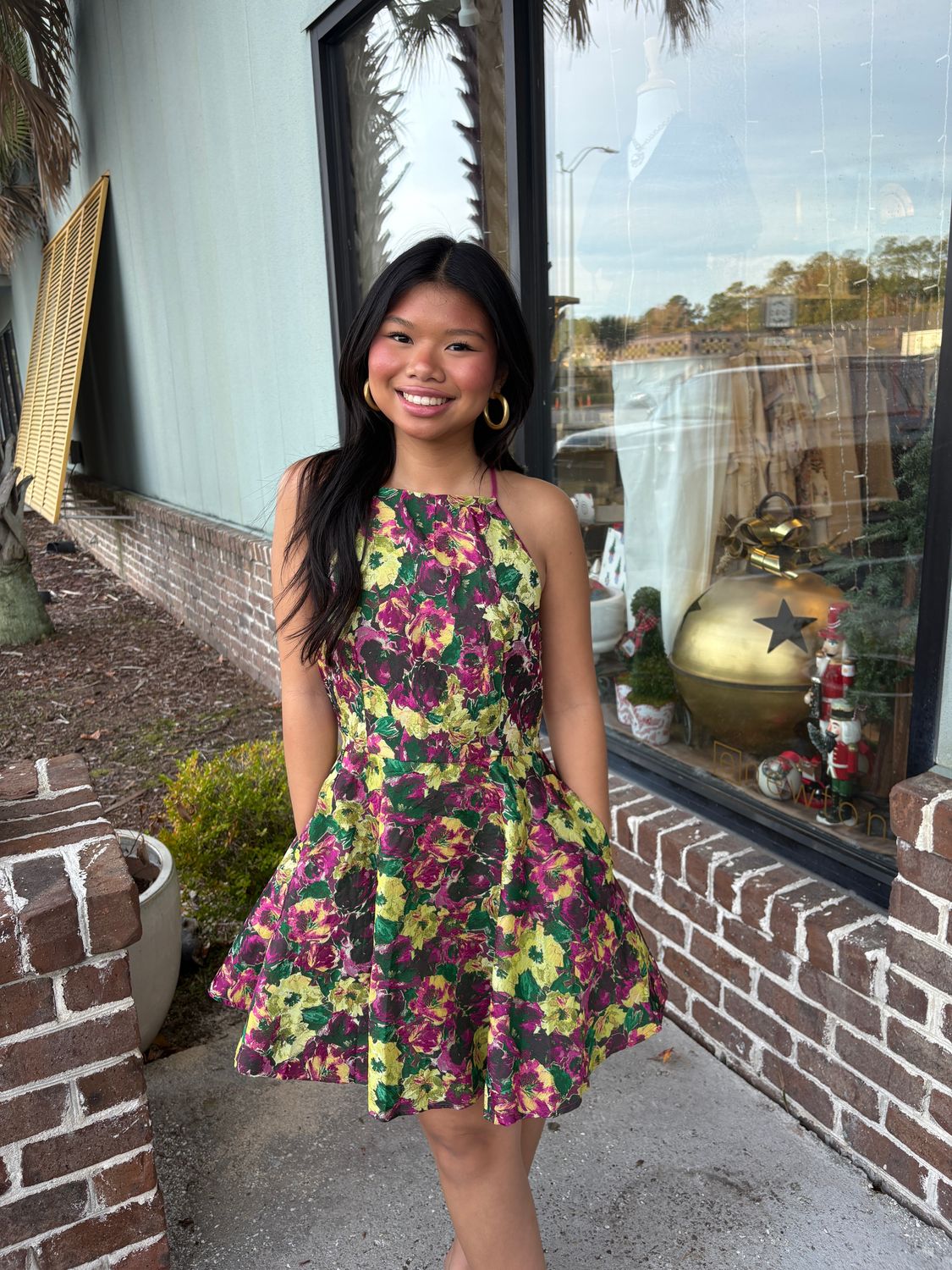 Floral Jacquard Dress