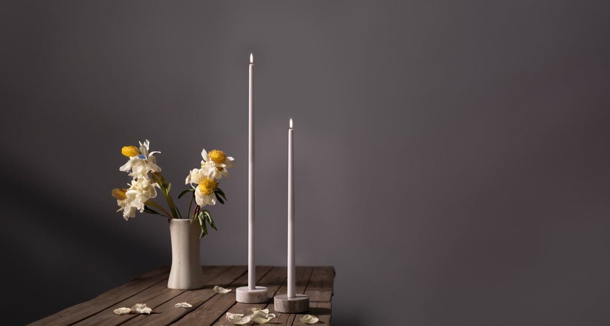 Uyuni LED Tall Taper Candle, Smooth