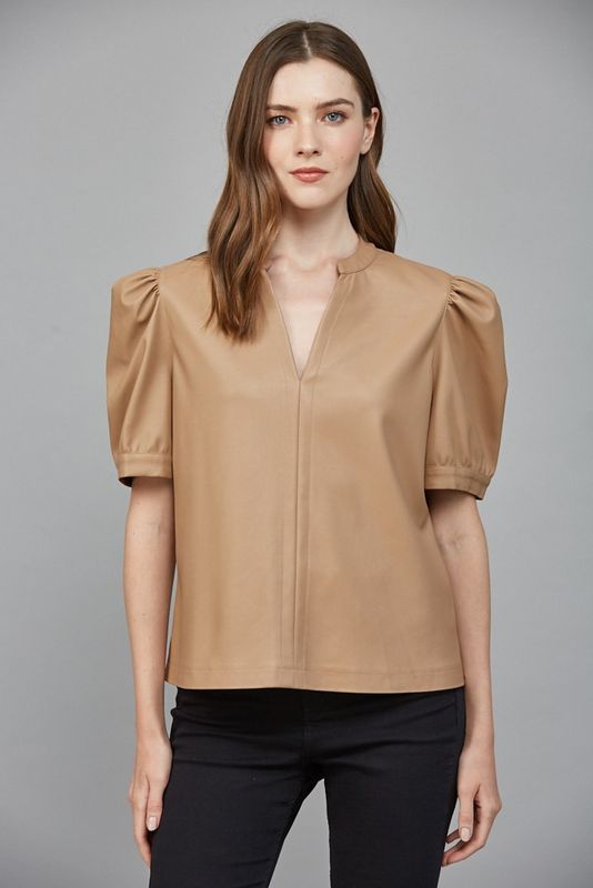 Flutter Away Leather Top