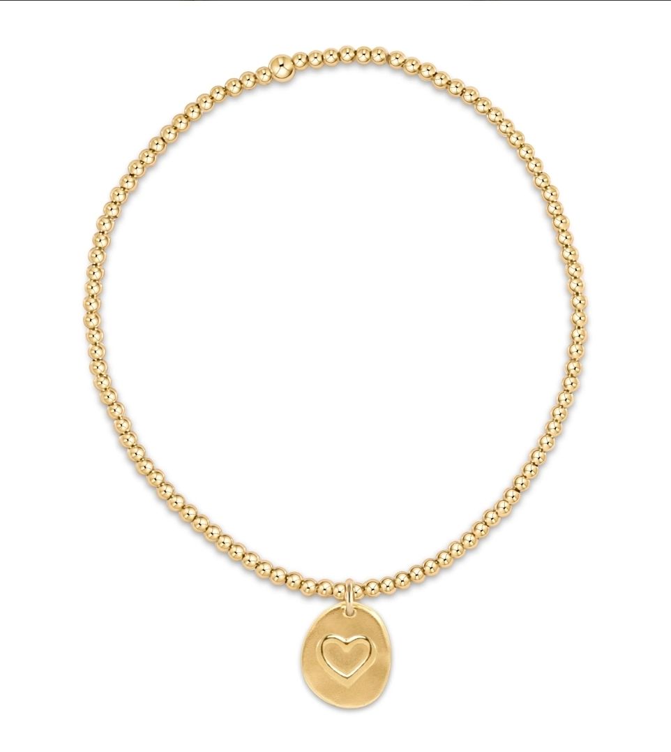 enewton Classic Gold 2mm Bead Bracelet - Inspire Love Small Gold Charm
