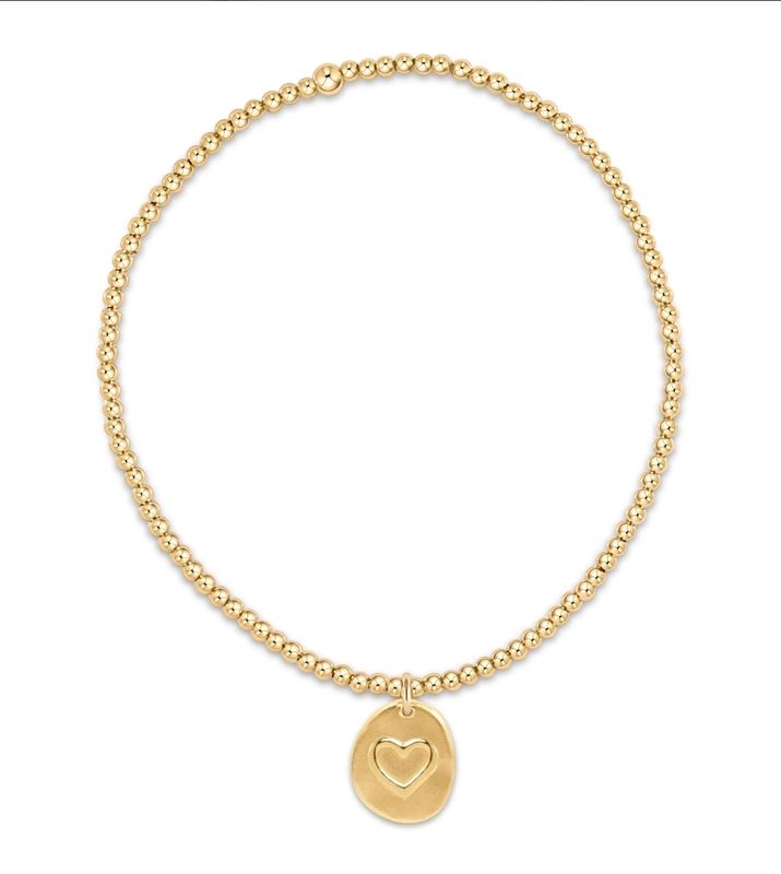 enewton Classic Gold 2mm Bead Bracelet - Inspire Love Small Gold Charm