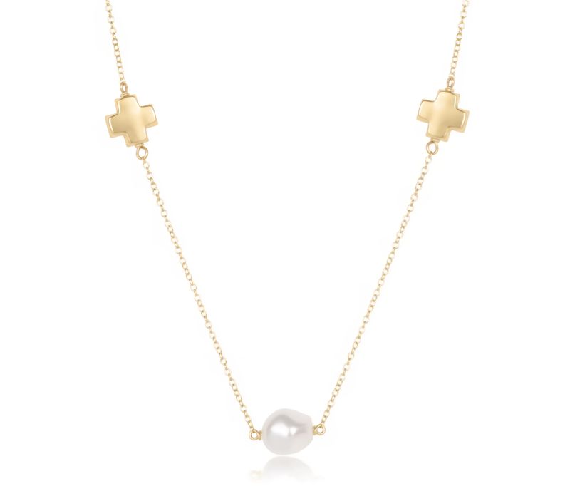 enewton 15" Choker Signature Cross Admire Simplicity Chain Gold Charm