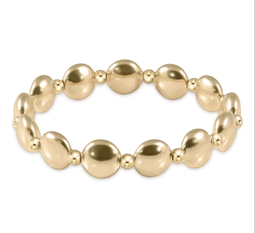 enewton Extends - Honesty Gold Pattern Grateful Pattern 10mm Bead Bracelet
