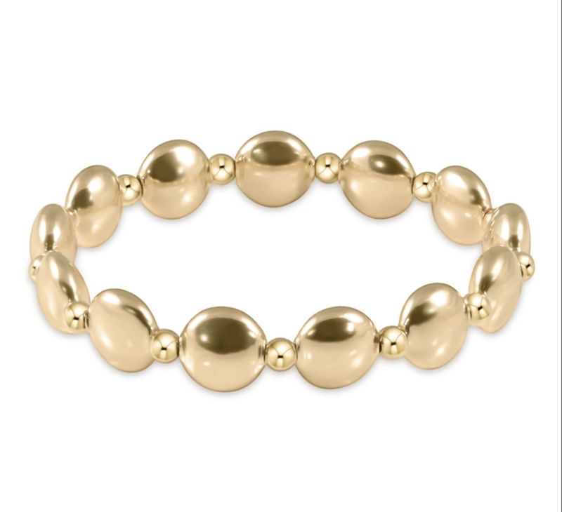 enewton Extends - Honesty Gold Pattern Grateful Pattern 10mm Bead Bracelet