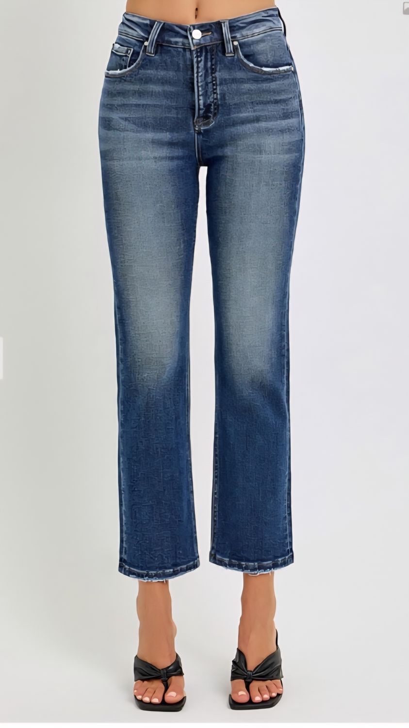 Risen Long Story TC HR Crop Straight Jeans