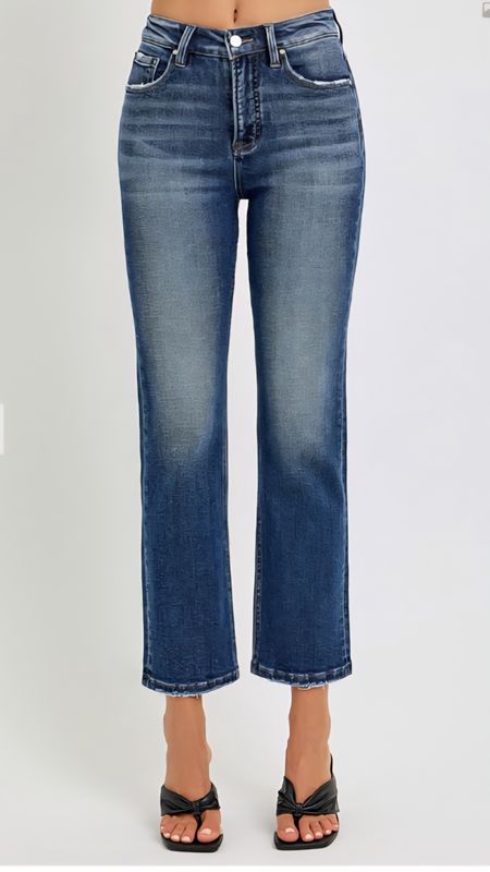 Risen Long Story TC HR Crop Straight Jeans