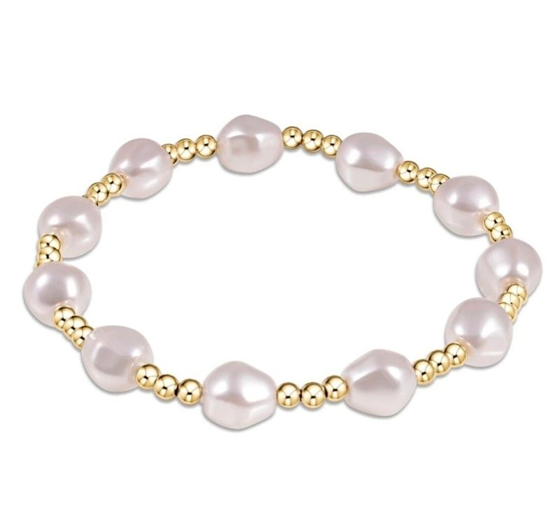 enewton Admire Gold 3mm Bead Bracelet - Pearl 