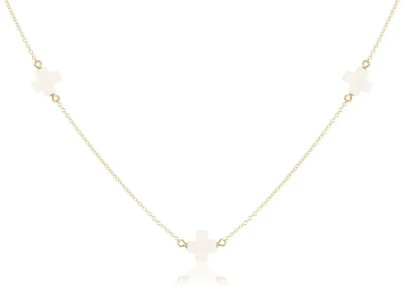 enewton 15" Choker Simplicity Chain Gold - Signature Cross Off-White 