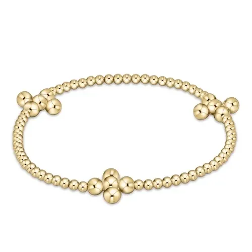 enewton Extends Signature Cross 4mm Beaded Gold 2.5mm Bracelet 