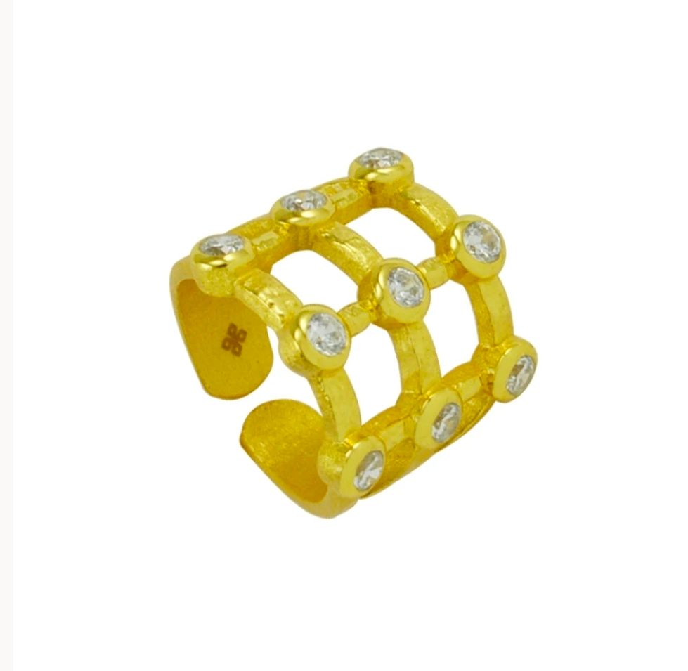 Betty Carre Harmony Square Ring w/CZ Adustable