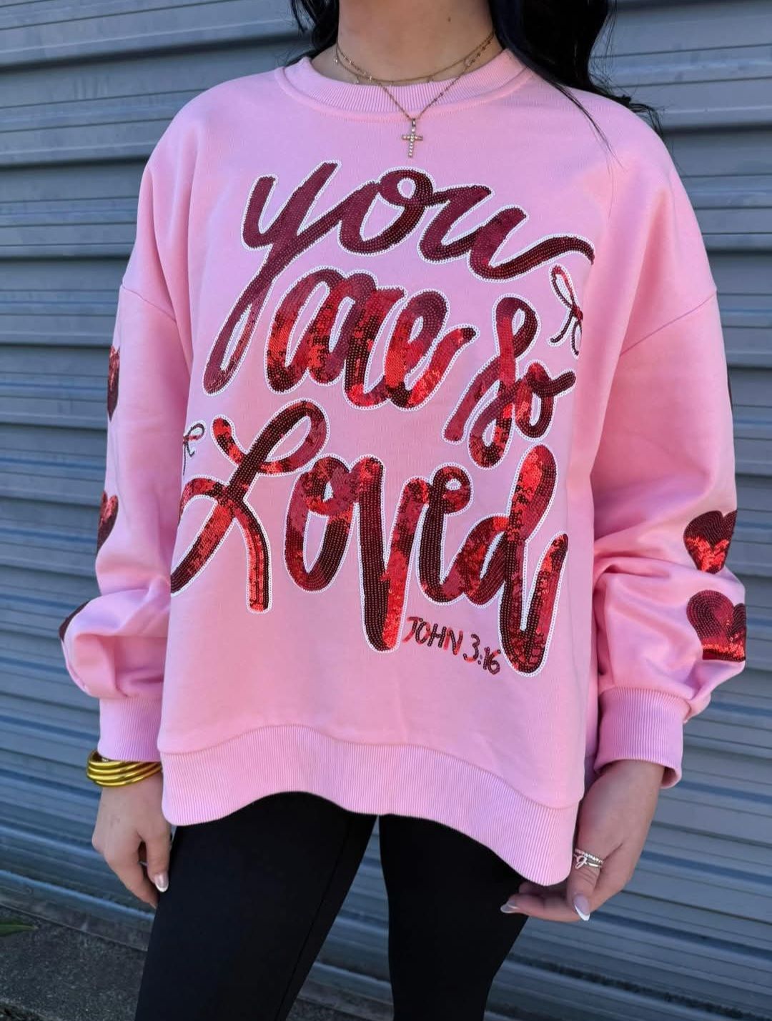 You Are So LOVED Sequin Pullover