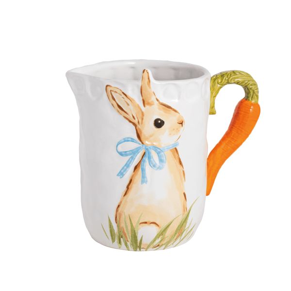 Mud Pie Bunny Carrot Handle Pitcher