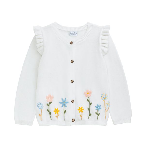 Mud Pie Ivory Floral Cardigan