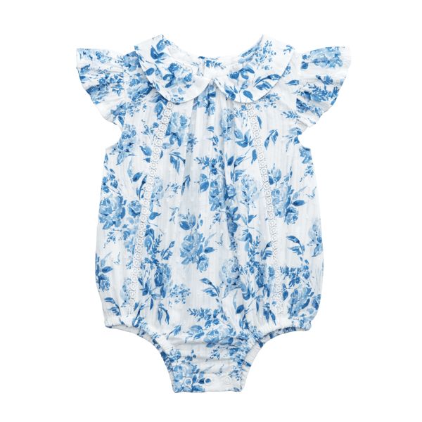 Mud Pie Blue Floral Bubble