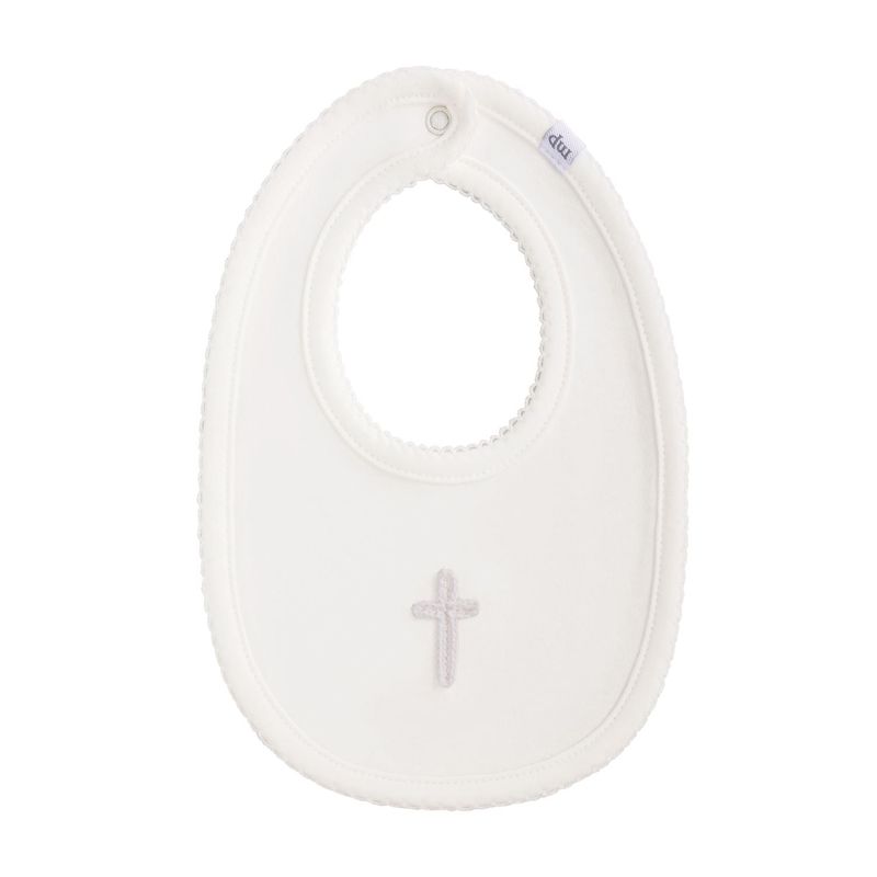 Mud Pie Ivory Crochet Cross Bib