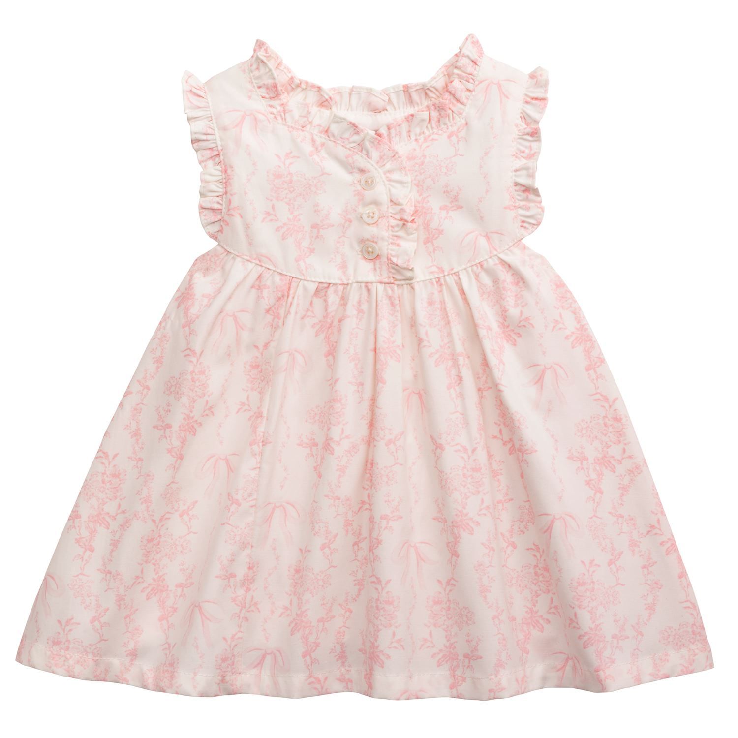 Mud Pie Pink Toile Print Baby Dress