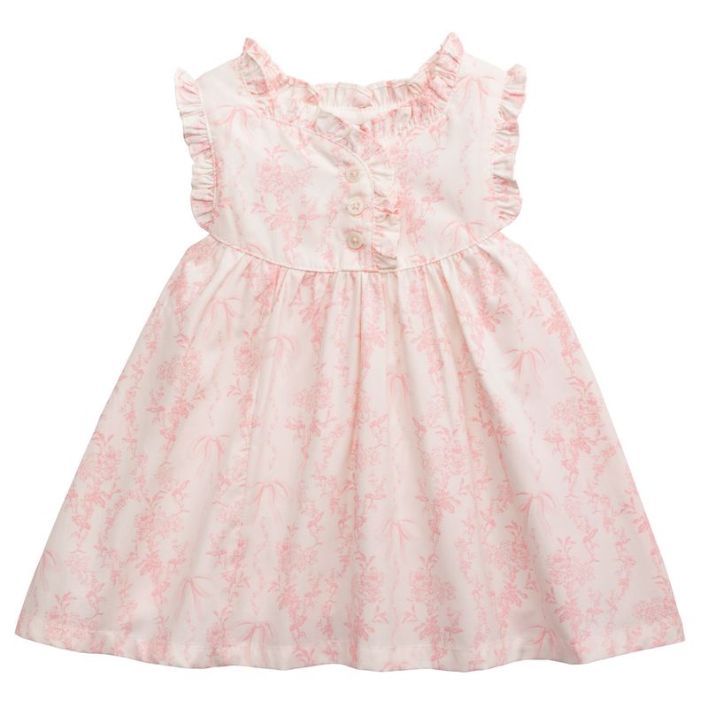 Mud Pie Pink Toile Print Baby Dress