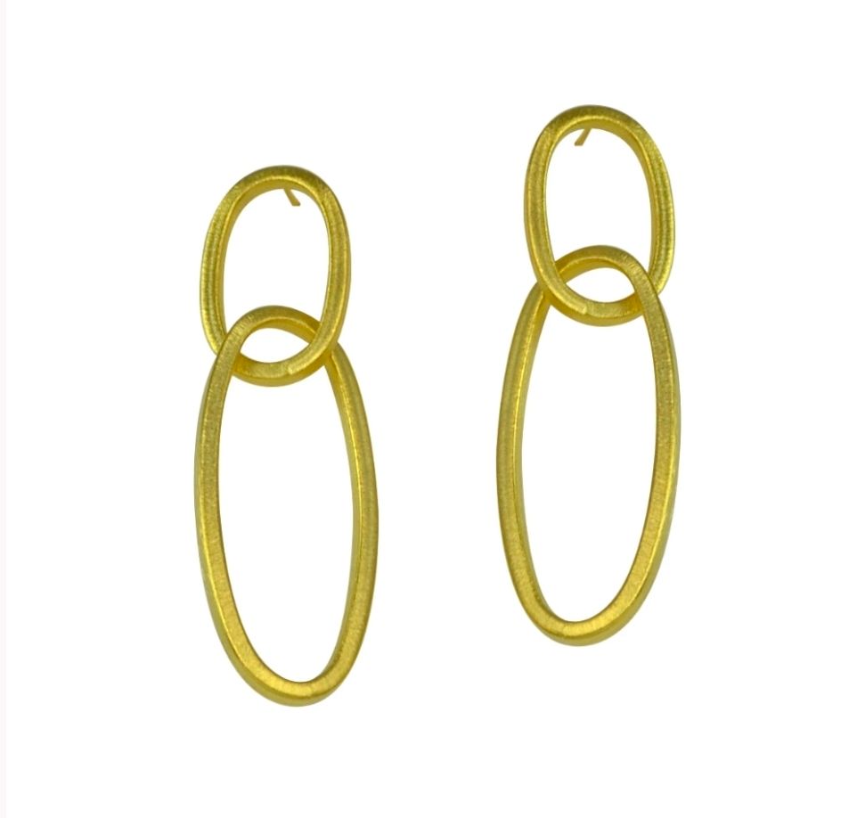 Betty Carre Adelise Long Oval Links Earrings