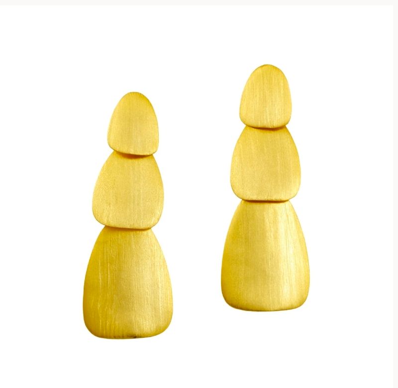 Betty Carre Nepali Long Earrings - Gold